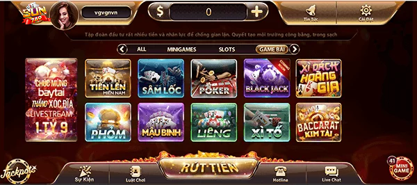 Game bài Sun789 chất lượng, tầm cỡ quốc tế
