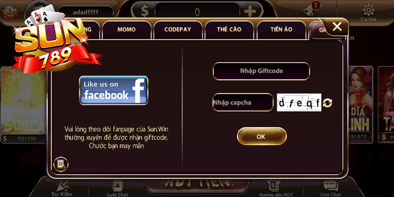 Người chơi mới tham gia cổng game sẽ được thưởng nóng ngay một giftcode trị giá 100k